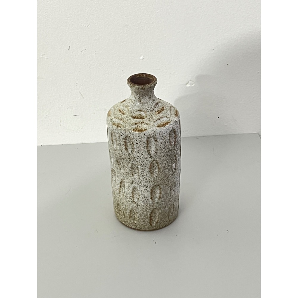 Unbranded Studio Pottery Bud Vase  Brown Speckled Textured Ceramic